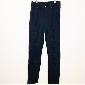 B.O.B Black Distressed Stretch Skinny Jean, 2X